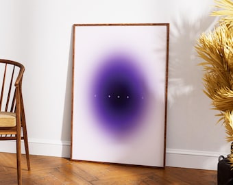 Purple Gradient Abstract Art Print: Minimalist Modern Home Decor