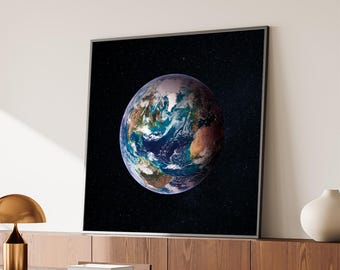 NASAの地球写真：宇宙から見た青い地球のポスター - Etsy 日本