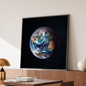 Blue Marble Earth From Space Poster: High-Resolution NASA Print