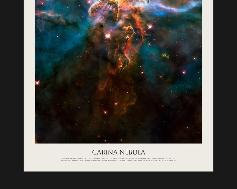 NASA Carina Nebula Hubble Telescope Space Art Print - Etsy Canada