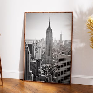 Empire State Building Print: Black and White NYC Skyline Photography