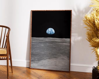 Apollo 8 Earthrise Photo: Historic NASA Space Print