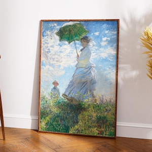 Claude Monet Woman with a Parasol | 1875 Masterpiece | Famous Painting Print | High Quality print