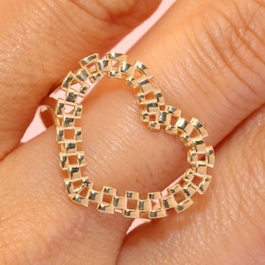 10K Handmade Heart Ring •10K Gold Heart Ring/ 10k Ring Women /10k Christmas Gift