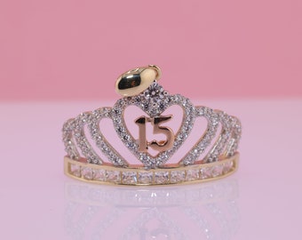 14K Gold Quinceañera Tri Color Filigrano Heart Link ID Bracelet With Gold Name Overlay