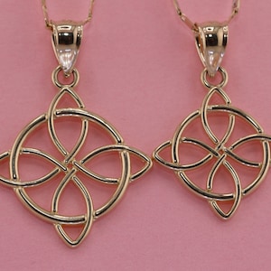 14k Gold Celtic Knot Mother Pendant/ Solid Gold Celtic Mother Pendant/ Personalized Celtic Knot Pendant/Witch Knot Pendant
