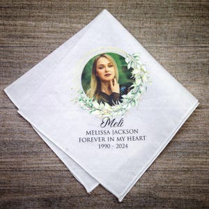 Forever In My Heart Remembrance Handkerchief - Personalized Handkerchief - Memorial Photo Handkerchiefs - Wedding Gift -Memorial Family Gift