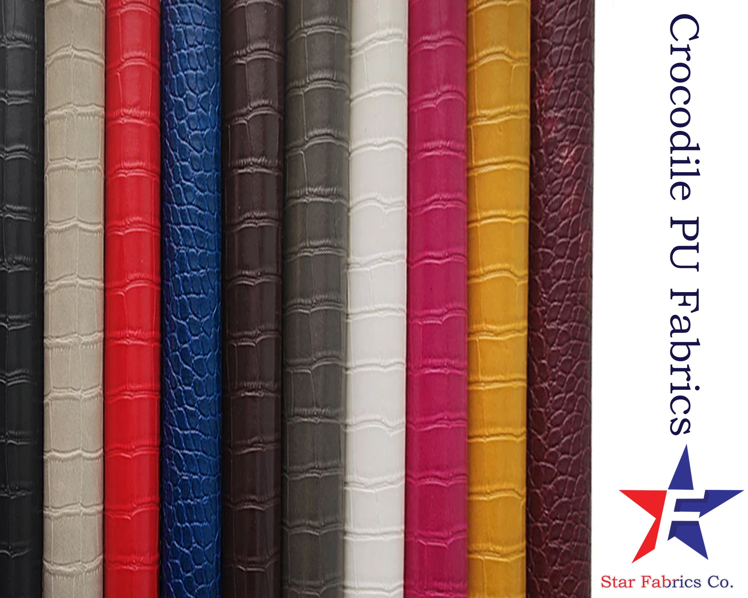 CROCODILE Faux Leather Fabrics, PU Leather Fabrics, Faux Leather ...