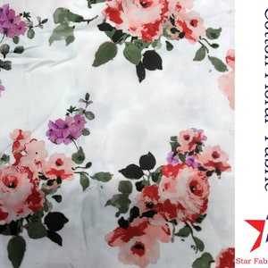Floral Design Cotton Fabric By the Yard, Floral Fabric 100% Cotton,flower Fabric, Garden floral Fabric, floral print fabric