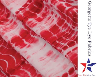Georgette Tie Dye fabric by the Yard / luxury Georgette Tie Dye fabric / Tie Dye sheer fabric /wedding dress fabric samples