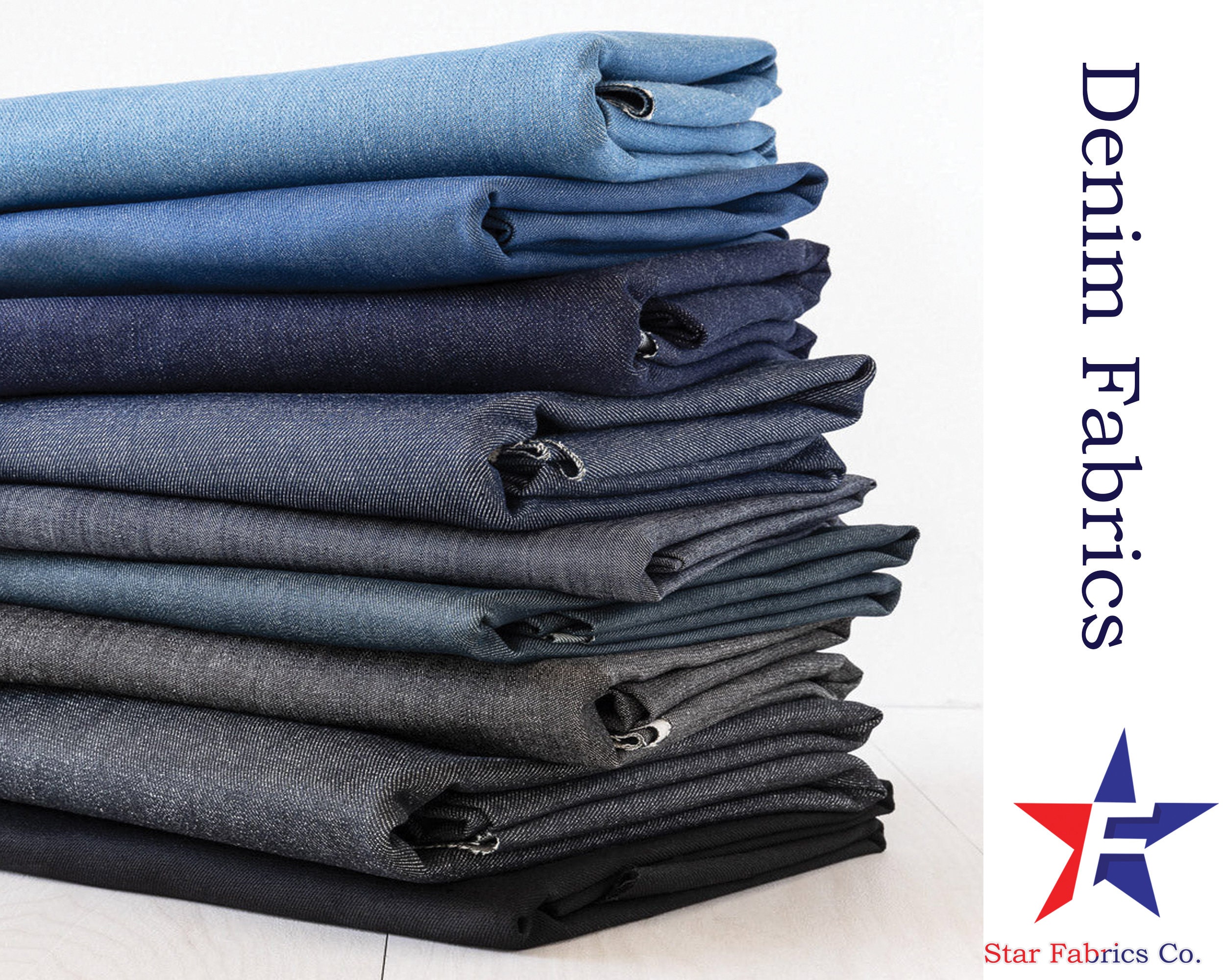 Denim Fabric Cotton Denim Fabric Washed Denim Jean Fabric Apparel Fabric Sewing Heavy Denim Etsy