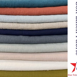 Soft Natural Linen fabric by the yard, Cut-to-length, Natural Light Medium Heavy weight linen for sewing cloth,High Quality Linen Fabric