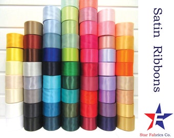 Satin Ribbon Plain Luxury Wedding Material Satin Ribbon Roll All Colors Assorted Fabrics Soft Quality Satin Ribbon Roll for decor