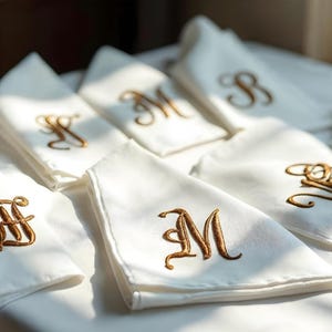 Monogrammed Handkerchief Custom Embroidered Men's Hankie Personalized Initial Hankies Wedding Groomsmen Handkerchief Valentines Day Gift