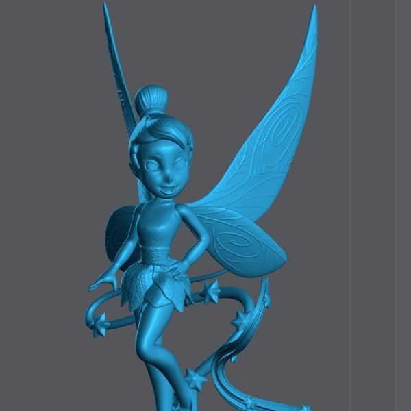 Tinkerbell 3D NFSW Statue STL File, 3D Digital Printing STL File for 3D Printers, Movie Characters, Games, Figures, Diorama 3D Model