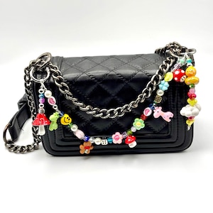 Dije para bolso, Dije para bolso con cuentas, Llavero para bolso, Dije para bolso bonito, Dije para bolso grueso, Llavero, Llavero, Regalo de cumpleaños, Cadena para bolso, Regalo para ella