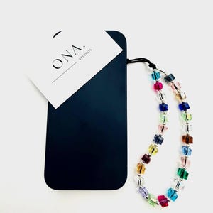 Charm para teléfono de cristal cúbico / Charm personalizado / Cadena para teléfono / Correa para teléfono de muñeca / Correa para teléfono estética Y2K / Regalo de cumpleaños / Regalo perfecto para ella