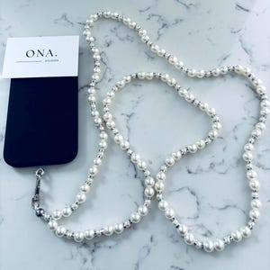 Cross Body Pearl Perlen Handyband, Handykette, Lanyard, Hands Free Handykette, Handykette, Lanyard, Perfektes Geschenk für sie.