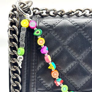 Dije para bolso, Dije para bolso con cuentas, Llavero para bolso con frutas, Dije para bolso bonito, Dije para bolso grueso, Llavero, Llavero, Regalo de cumpleaños, Cadena para bolso, Regalo para ella