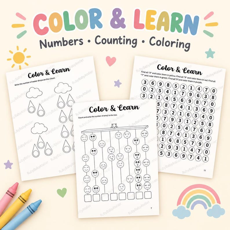 Numbers & Coloring Worksheets for Kids | Printable Counting Activities ...