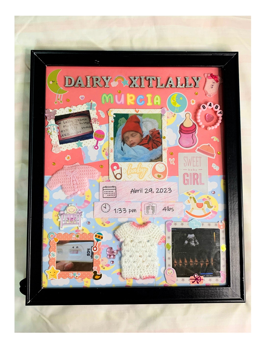 Personalized Baby Shadow Box Baby Keep Sake Girl Gift Etsy