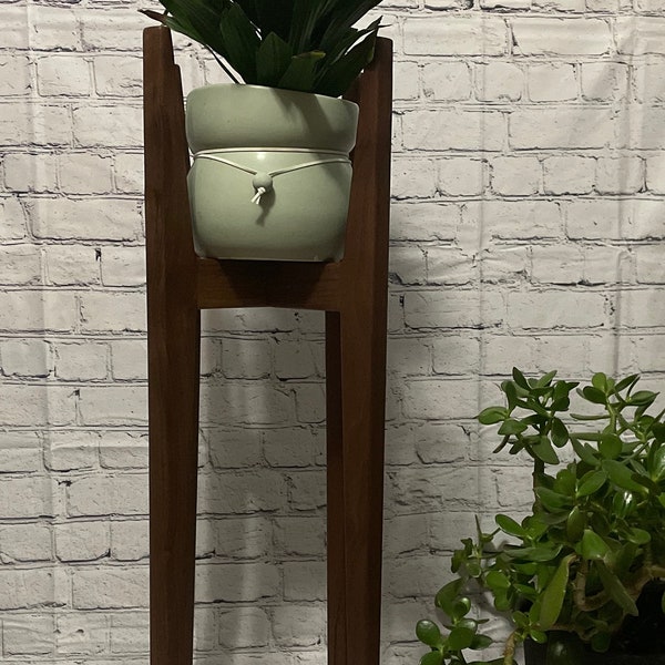Danish Midcentury Modern Plant Stand Walnut Plant Stand | Plant Pot Stand | Plant Riser | Plant Shelf | Flower Pot Stand| Indoor Plant Stand