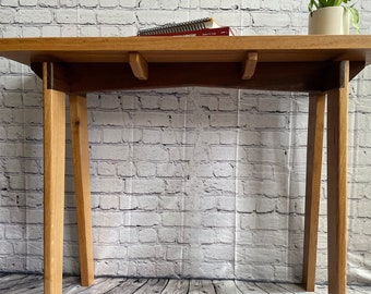 Walnut and Oak Midcentury Modern Hall Table Handmade Solid Hardwood Custom Orders available made to order