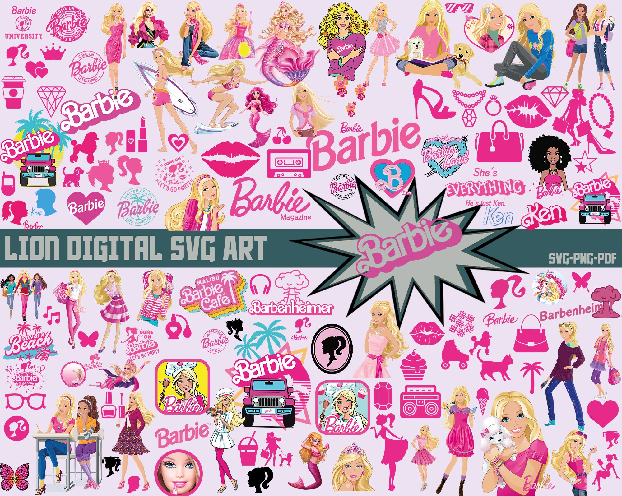 Barbie Pink Foil Embossing Stickers - made especially for