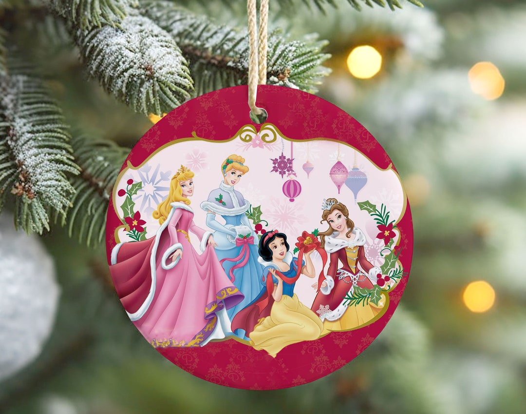 Merry Christmas Disney Princess Ornament Princess Characters Etsy
