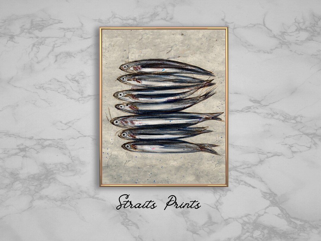 Oil Painting Sardines Art Print Sardines Oil Painting French Etsy