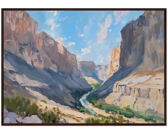 Cuadro del Parque Nacional Big Bend, Impresión del Cañón de Texas con Decoración del Oeste, Decoración de Pared del Cañón de Santa Elena, Cuadro del Cañón Listo para Colgar