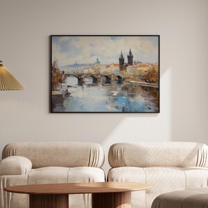 Prague City Painting Art Print Wall Art Impressionism Cityscape Art European City Scene Wall Decor for Travel Lovers Prague Landscape Art image 5