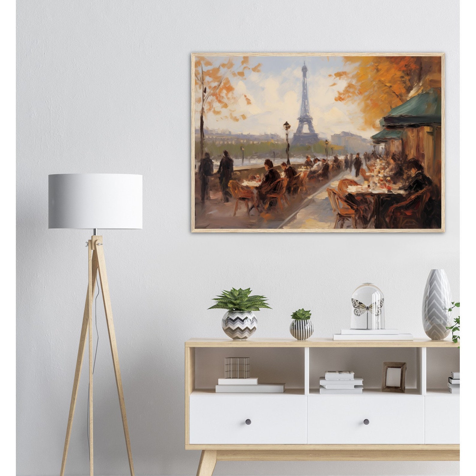 Oil Painting Paris Cafe Wall Art Painting Claude Art Print Eiffel