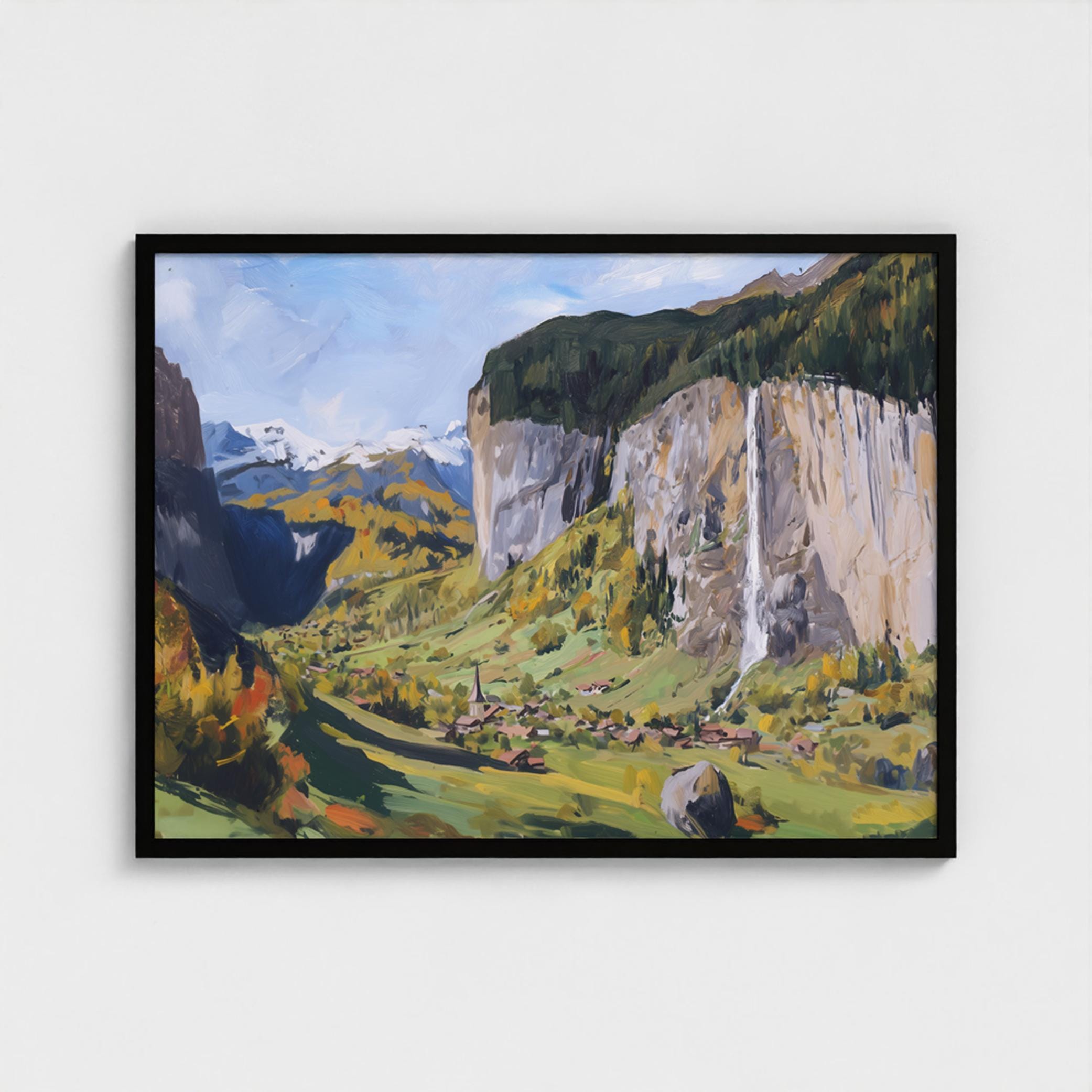 Swiss alps oil painting - Etsy 日本