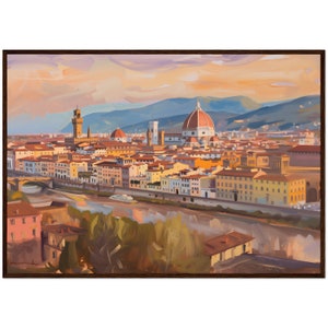 Florence Painting Italy Travel Art Print  Italy Painting, Tuscan City Painting Florence Cityscape Modern Art, Ready to Hang Wall Decor