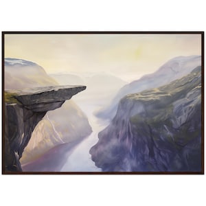 Norway Painting, Troll Art Print, Norway Art Print, Norway Wall Art, Norway Nature Wall Art Ready to Hang Wall Decor Art Print and Frame Art