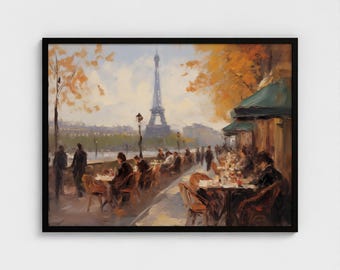 Olieverfschilderij Parijs café muurkunst schilderij Claude Monet Art Print Eiffeltoren muur kunst impressionisme kunstafdruk beroemde bezienswaardigheid ingelijste kunst