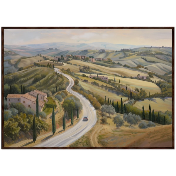 Tuscany Painting, Italy, Tuscany Landscape Print Countryside Wall Art Oil Painting Art print Home decor, Toscana art print, Italy Framed Art