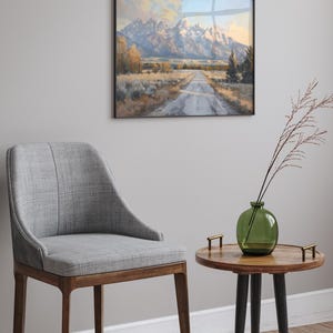Dipinto del Parco Nazionale del Grand Teton, decorazione western, stampa di montagna, decorazione murale naturalistica, dipinto sulla strada del Grand Teton, decorazione murale con paesaggio montano immagine 4