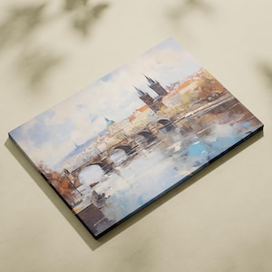 Prague City Painting Art Print Wall Art Impressionism Cityscape Art European City Scene Wall Decor for Travel Lovers Prague Landscape Art image 9