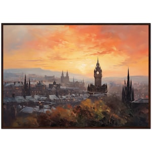 Dipinto ad olio di Edimburgo, stampa artistica scozzese, dipinto vintage di Edimburgo, decorazione murale retrò di Edimburgo, regalo da viaggio di Edimburgo, arte murale