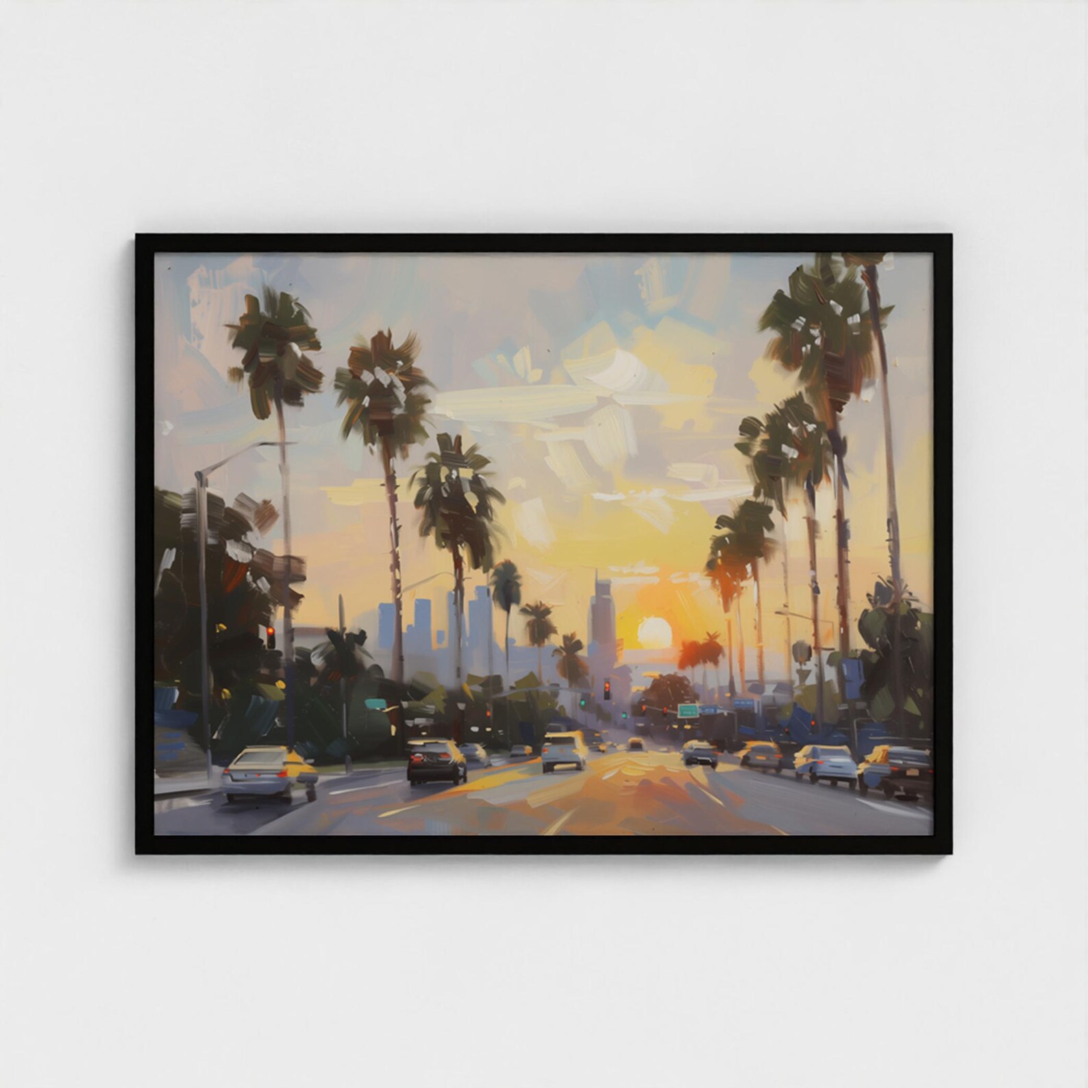 Los Angeles Sunset Boulevard Painting Los Angeles Art Print Los Angeles ...