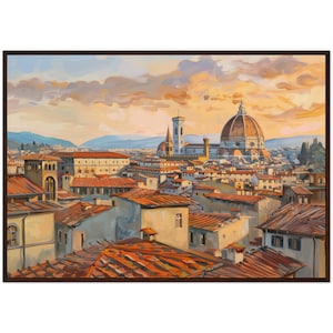 Florence Skyline Painting Italy Travel Art Print  Italy Painting Tuscan City Painting Florence Cityscape Modern Art Ready to Hang Wall Decor