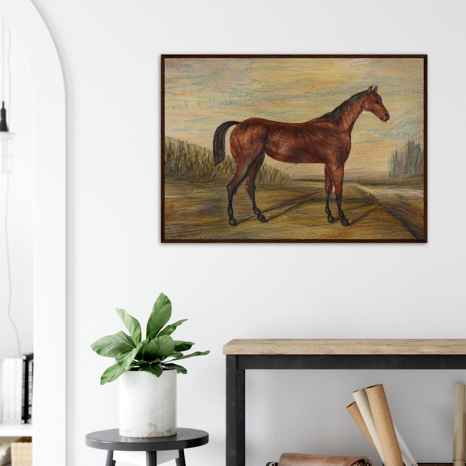 Horse Oil Painting Horse Wall Art for Living Room Decor Original ...