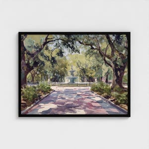 Georgia Savannah Forsyth Park schilderij Art Print Georgia USA Art Print GA Wall Art USA klaar om op te hangen Forsyth Park fontein Art Print