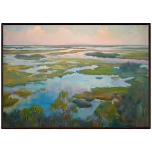 Everglades National Park Art Print Florida Poster Everglades Wetlands Travel Poster Everglades Painting  Ten Thousand Islands Framed Art