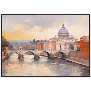 Dipinto ad olio di Roma: dipinto della Basilica di San Pietro, Italia, stampa artistica, stampa di Roma, poster dell'Italia, regalo di viaggio, poster di viaggio, download immediato