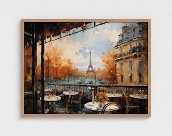 Vintage olieverfschilderij Parijs muurkunst Parijs café schilderij Claude Monet Art Print Eiffeltoren muur kunst impressionisme kunstafdruk beroemde bezienswaardigheid