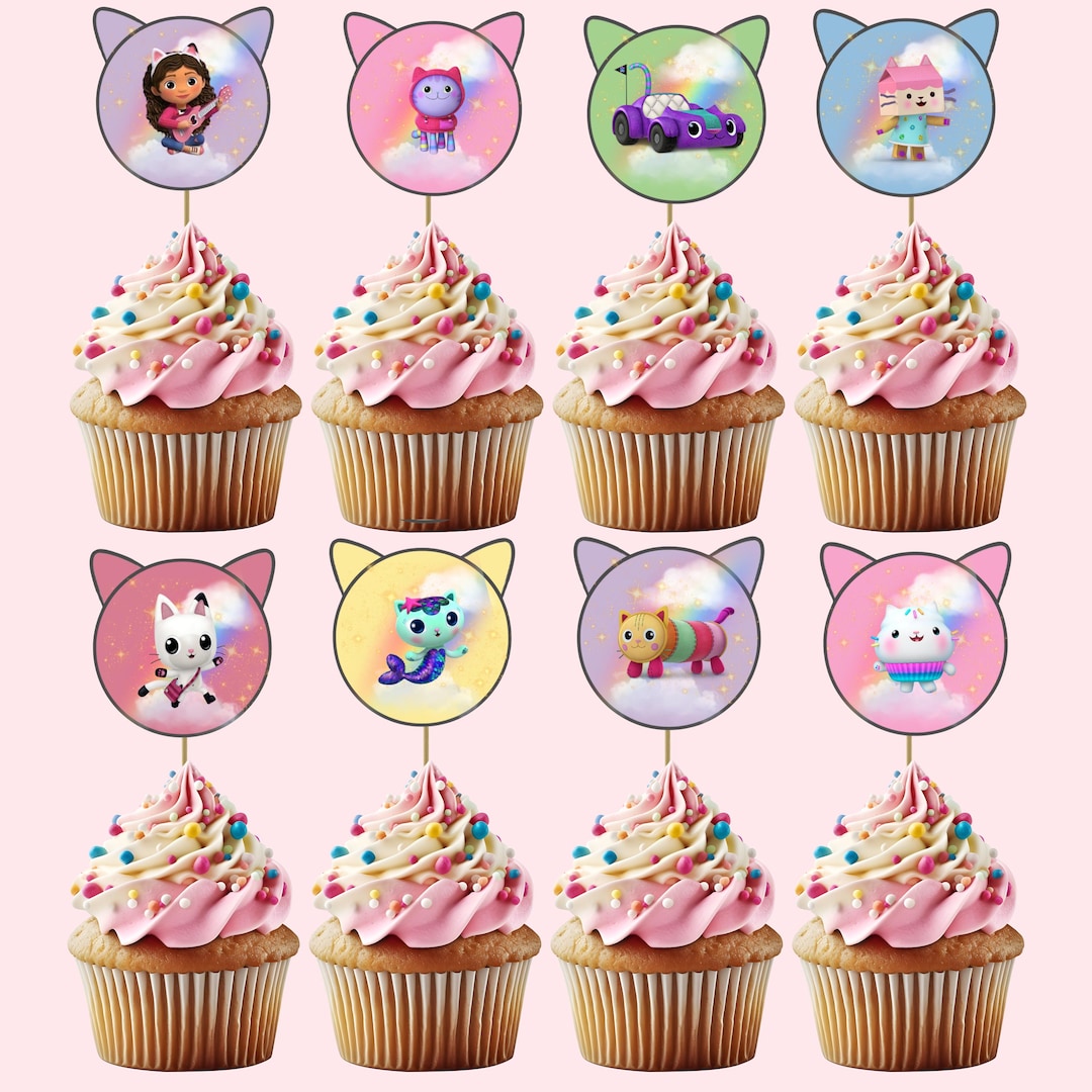 Gabby's Dollhouse Cupcake Topper/ Gabby's Dollhouse Party Decor/ Gabby