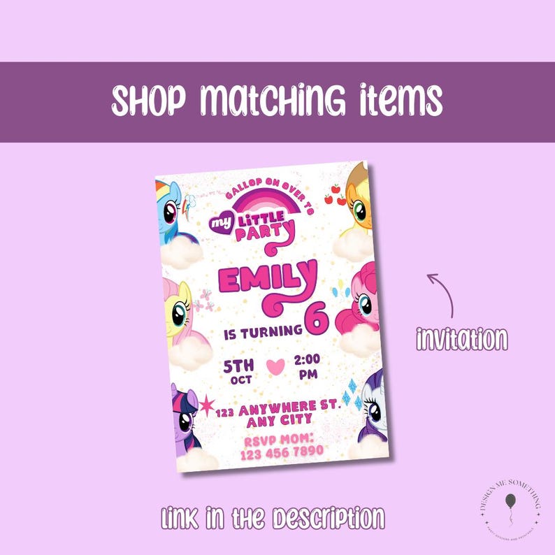 Editable My Little Pony Thank You Tags: Printable Canva Template ...